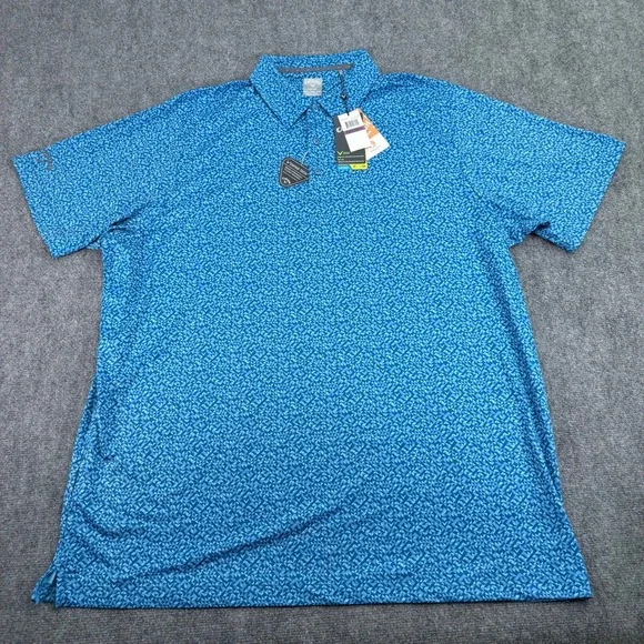 Callaway Polo Shirt Mens 2XLT Vallarta Blue Opti-Dri Swing Tech Golf Stretch NEW - Picture 3 of 16